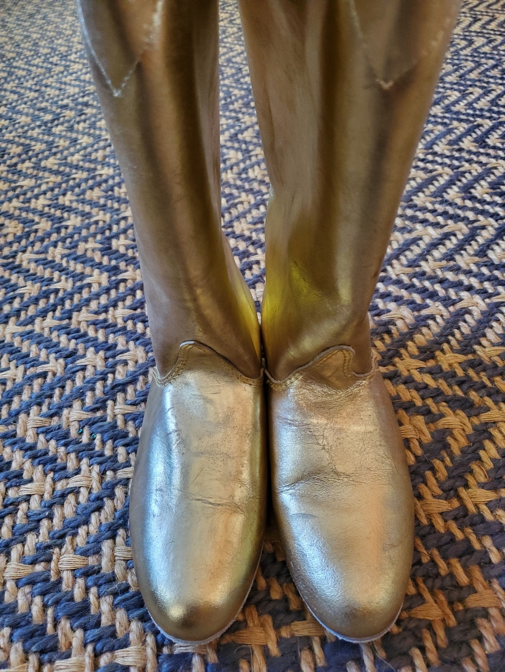 Metallic Gold Western Cowgirl Boots - Picture 2 of 7